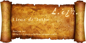 Lincz Életke névjegykártya